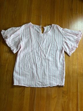 Relaxed Pink Stripe Women's Blouse